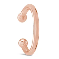 Silver & Rose Gold Plated Torque Plain Single Cuff Earring