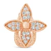 Silver & Rose Gold Plated Cubic Zirconia Set Flower Single Cuff Earring