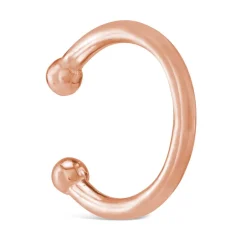 Silver & Rose Gold Plated Torque Plain Single Cuff Earring