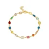 Silver & Yellow Gold Plated Multi Colour & Shape Stone Bracelet