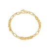 Silver & Yellow Gold Plated Twist & Open Link Bracelet