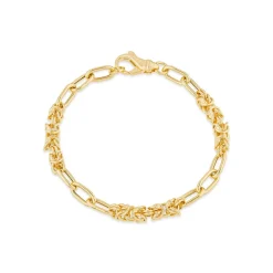Silver & Yellow Gold Plated Twist & Open Link Bracelet