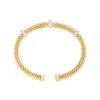 Silver & Yellow Gold Plated Heavy Weight Popcorn Bangle