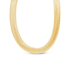 Silver & Yellow Gold Plated Woven Heavy Weight Necklace