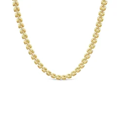 Silver & Yellow Gold Plated Brick Link Necklet