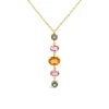 Silver & Yellow Gold Plated Coloured Stones Drop Pendant