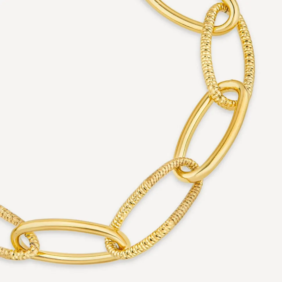 Silver & Yellow Gold Plated Open Curb Link Bracelet