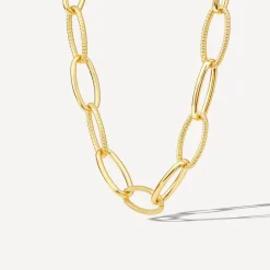 Silver & Yellow Gold Plated Open Curb Link Necklet