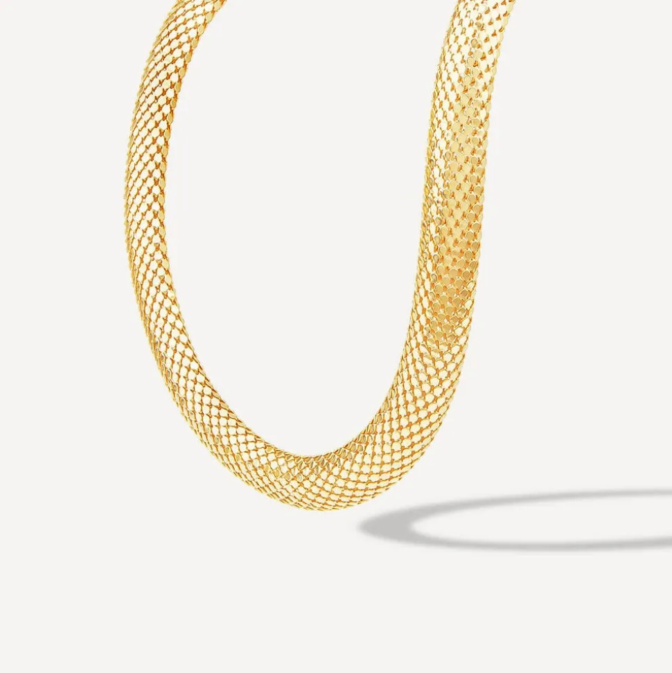 Silver & Yellow Gold Plated Woven Heavy Weight Necklace