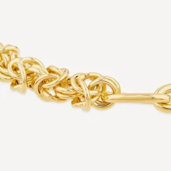 Silver & Yellow Gold Plated Twist & Open Link Bracelet
