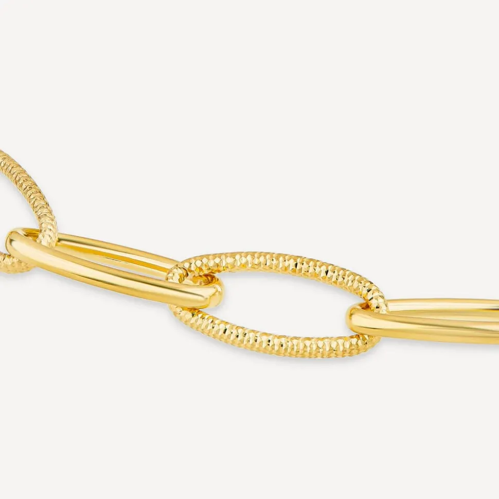 Silver & Yellow Gold Plated Open Curb Link Bracelet