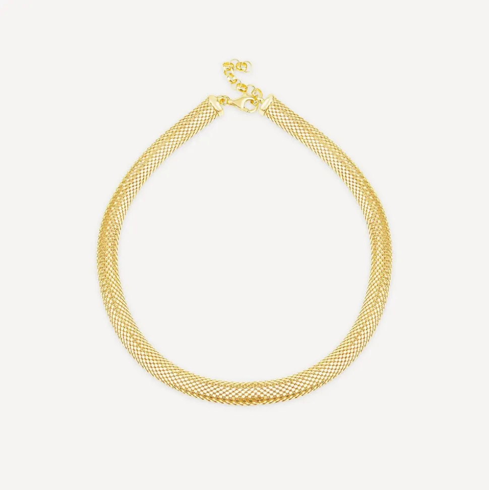 Silver & Yellow Gold Plated Woven Heavy Weight Necklace