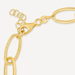 Silver & Yellow Gold Plated Open Curb Link Bracelet