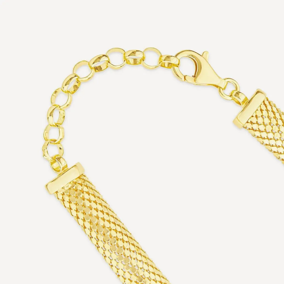 Silver & Yellow Gold Plated Woven Heavy Weight Necklace