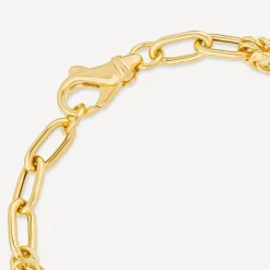 Silver & Yellow Gold Plated Twist & Open Link Bracelet