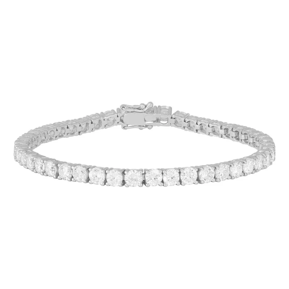 Silver and cubic zirconia tennis bracelet