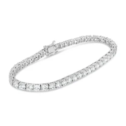 Silver and cubic zirconia tennis bracelet