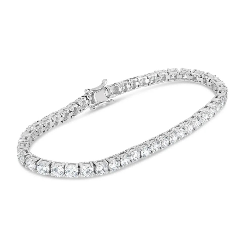 Silver and cubic zirconia tennis bracelet