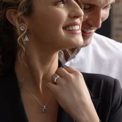 Silver Claddagh Cubic Zirconia Stud Earrings