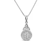 Silver Cluster Cubic Zirconia Trinity Knot Round Pendant