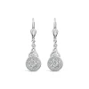 Silver Cluster Cubic Zirconia Trinity Knot Drop Earrings