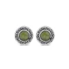Silver Connemara Marble Celtic Knot Stud Earrings