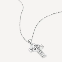 Silver Connemara Marble Cross Pendant