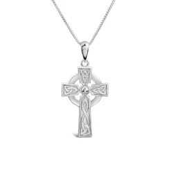 Silver Connemara Marble Cross Pendant