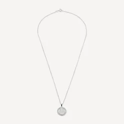 Silver Cubic Zirconia Celtic Knot Round Pendant