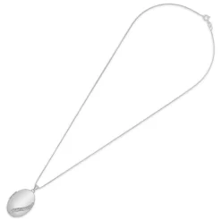Silver cubic zirconia locket (Chain Included)