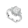 Silver cubic zirconia rectangular cluster ring