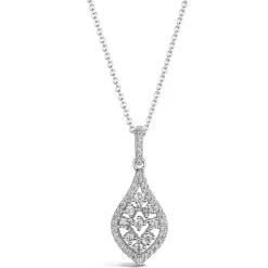 Silver cubic zirconia vintage-style pendant (Chain Included)