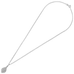 Silver cubic zirconia vintage-style pendant (Chain Included)