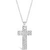 Silver Mens Herringbone Cross Pendant