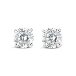 Silver 7mm cubic zirconia stud earrings