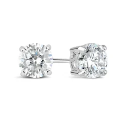 Silver 7mm cubic zirconia stud earrings