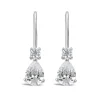 Silver Pear Cubic Zirconia Drop Earrings