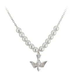 Silver Plated and Pearl Confirmation Chain (Chain Included)