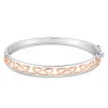 Silver Rose Gold Plated Celtic Knot Design Ladies Bangle