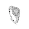 Silver Trinity Knot Cubic Zirconia Cluster Ring