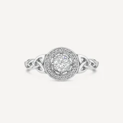 Silver Trinity Knot Cubic Zirconia Cluster Ring