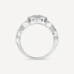 Silver Trinity Knot Cubic Zirconia Cluster Ring