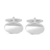 Silver-Plated Polished Oval Cufflinks
