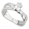 Solvar Sterling Silver Crystal Crossover Claddagh Ring