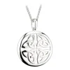 Solvar Sterling Silver Trinity Knot Circle Pendant