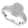 Special Price - 18ct White Gold 0.20ct Diamond Cluster Double Shoulder Ring