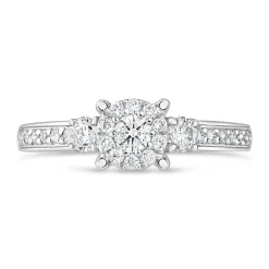 Special Price - 9ct White Gold 0.50ct Diamond Cluster Ring