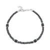 Steel Diamond Cut Hematite Bead Bracelet