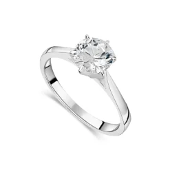 Sterling Silver 6 Claw Cubic Zirconia Solitaire Ring