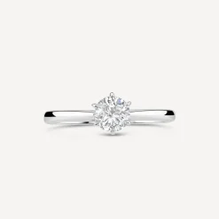 Sterling Silver 6 Claw Cubic Zirconia Small Solitaire Promise Ring